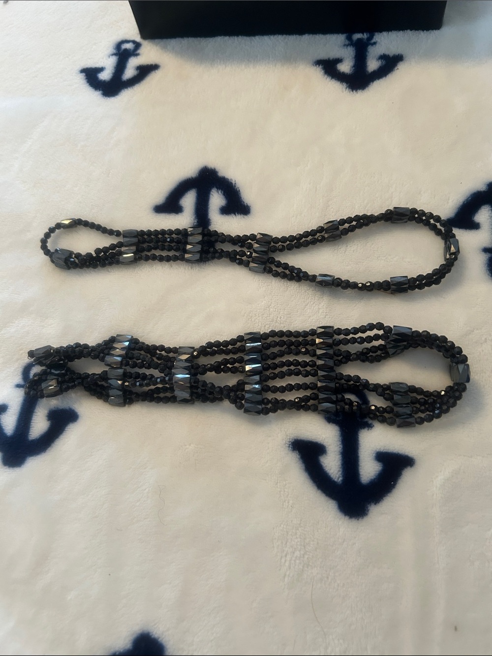Multi-Strand Black Beaded Statement Necklace